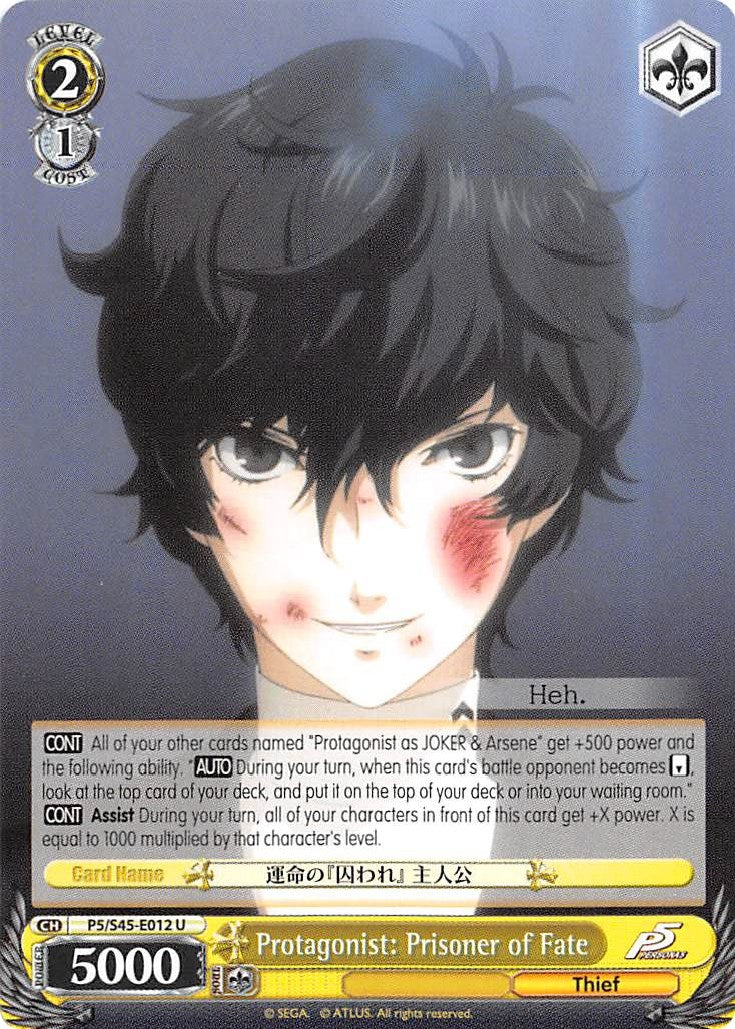 Image for Protagonist: Prisoner of Fate (Persona 5) (P5/S45-E012 U) - Weiss Schwarz