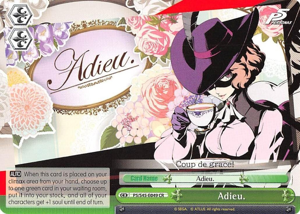 Image for Adieu. (Persona 5) (P5/S45-E049 CR) - Weiss Schwarz