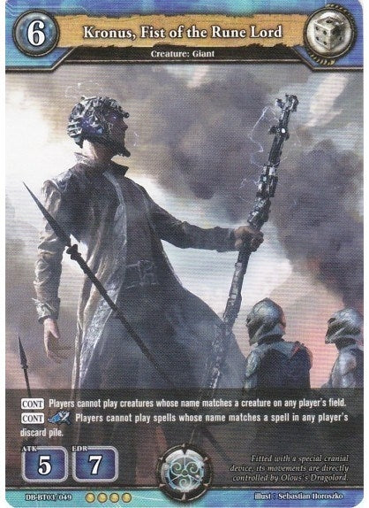 Image for Kronus, Fist of the Rune Lord (Gears of Apocalypse) (DB-BT03/049) - Dragoborne