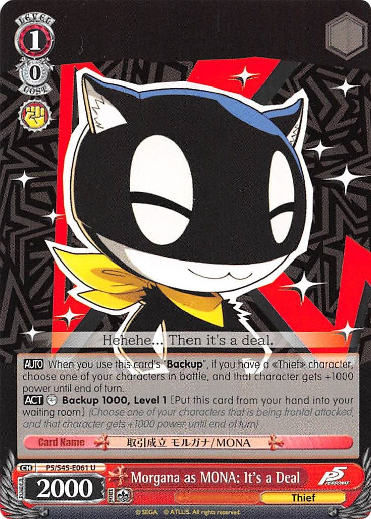 Image for Morgana as MONA: It's a Deal (Persona 5) (P5/S45-E061 U) - Weiss Schwarz