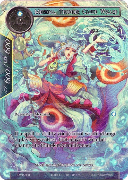 Image for Mephina, Thunder Cloud Wizard (Full Art) (The Time Spinning Witch) (TSW-071) - Force of Will