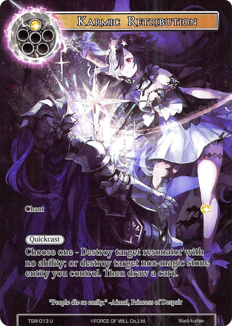 Image for Karmic Retribution (Full Art) (The Time Spinning Witch) (TSW-013) - Force of Will
