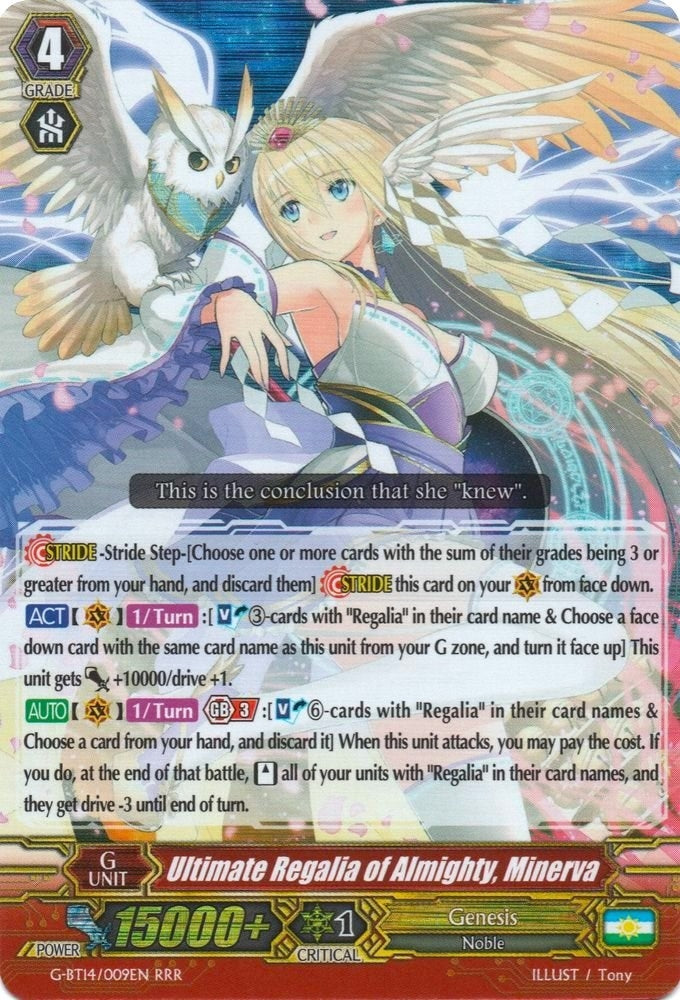 Image for Ultimate Regalia of Almighty, Minerva (G-BT14: Divine Dragon Apocrypha) (G-BT14/009EN) - Cardfight Vanguard