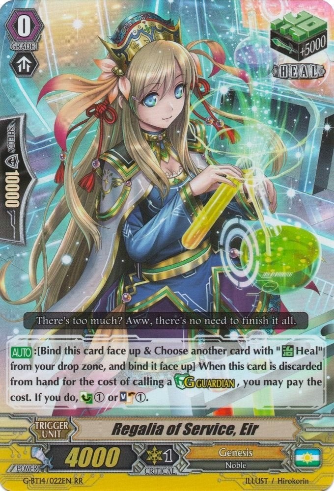 Image for Regalia of Service, Eir (G-BT14: Divine Dragon Apocrypha) (G-BT14/022EN) - Cardfight Vanguard