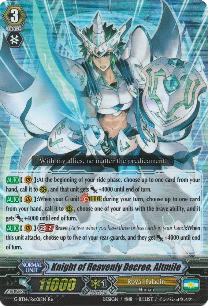 Image for Knight of Heavenly Decree, Altmile (G-BT14: Divine Dragon Apocrypha) (G-BT14/Re:01EN) - Cardfight Vanguard