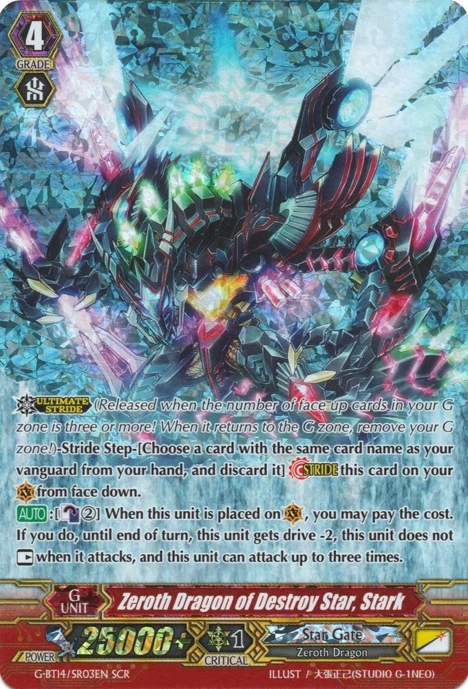 Image for Zeroth Dragon of Destroy Star, Stark (SCR) (G-BT14: Divine Dragon Apocrypha) (G-BT14/SR03EN) - Cardfight Vanguard