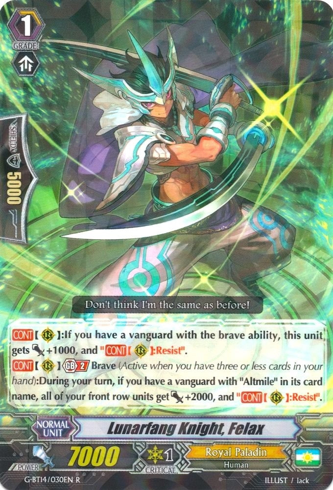 Image for Lunarfang Knight, Felax (G-BT14: Divine Dragon Apocrypha) (G-BT14/030EN) - Cardfight Vanguard