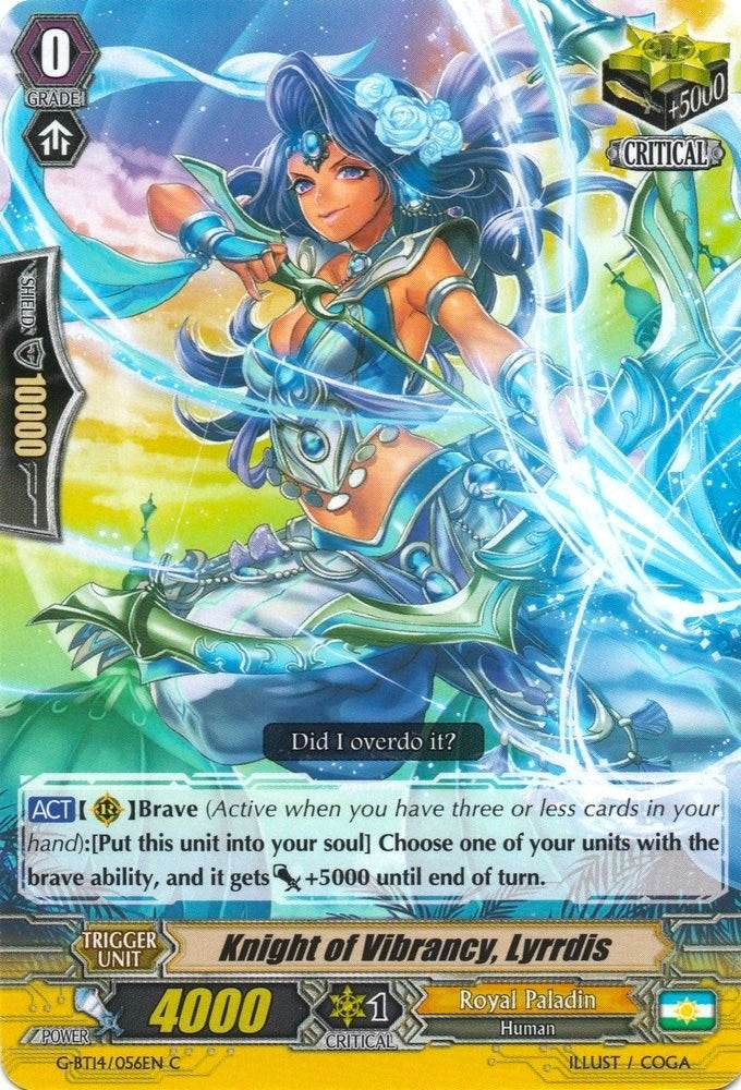 Image for Knight of Vibrancy, Lyrrdis (G-BT14: Divine Dragon Apocrypha) (G-BT14/056EN) - Cardfight Vanguard