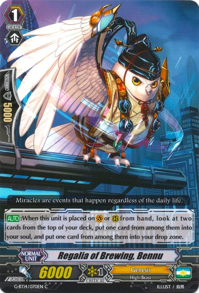 Image for Regalia of Brewing, Bennu (G-BT14: Divine Dragon Apocrypha) (G-BT14/070EN) - Cardfight Vanguard