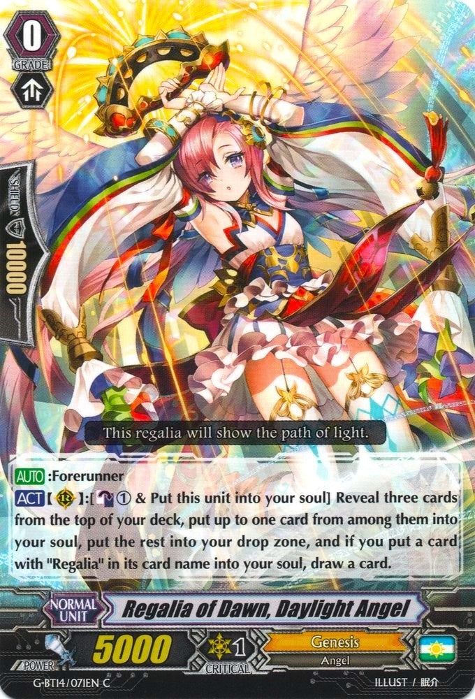 Image for Regalia of Dawn, Daylight Angel (G-BT14: Divine Dragon Apocrypha) (G-BT14/071EN) - Cardfight Vanguard