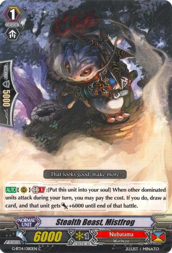 Image for Stealth Beast, Mistfrog (G-BT14: Divine Dragon Apocrypha) (G-BT14/080EN) - Cardfight Vanguard