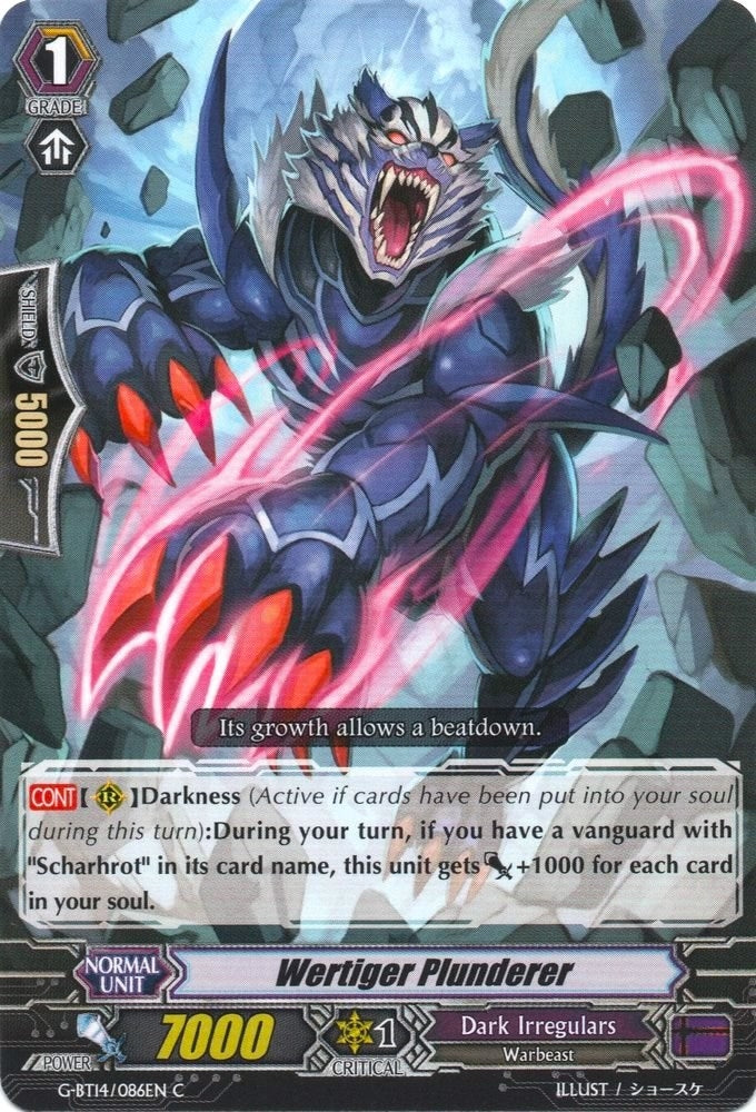 Image for Wertiger Plunderer (G-BT14: Divine Dragon Apocrypha) (G-BT14/086EN) - Cardfight Vanguard
