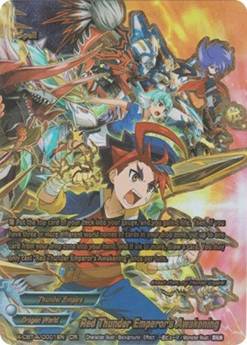 Image for Red Thunder Emperor's Awakening (CR) (Driven to Disorder) (X-CBT-A/0001EN) - Future Card BuddyFight