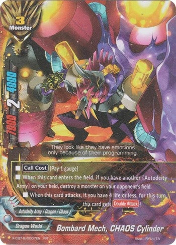 Image for Bombard Mech, CHAOS Cylinder (Driven to Disorder) (X-CBT-B/0007EN) - Future Card BuddyFight