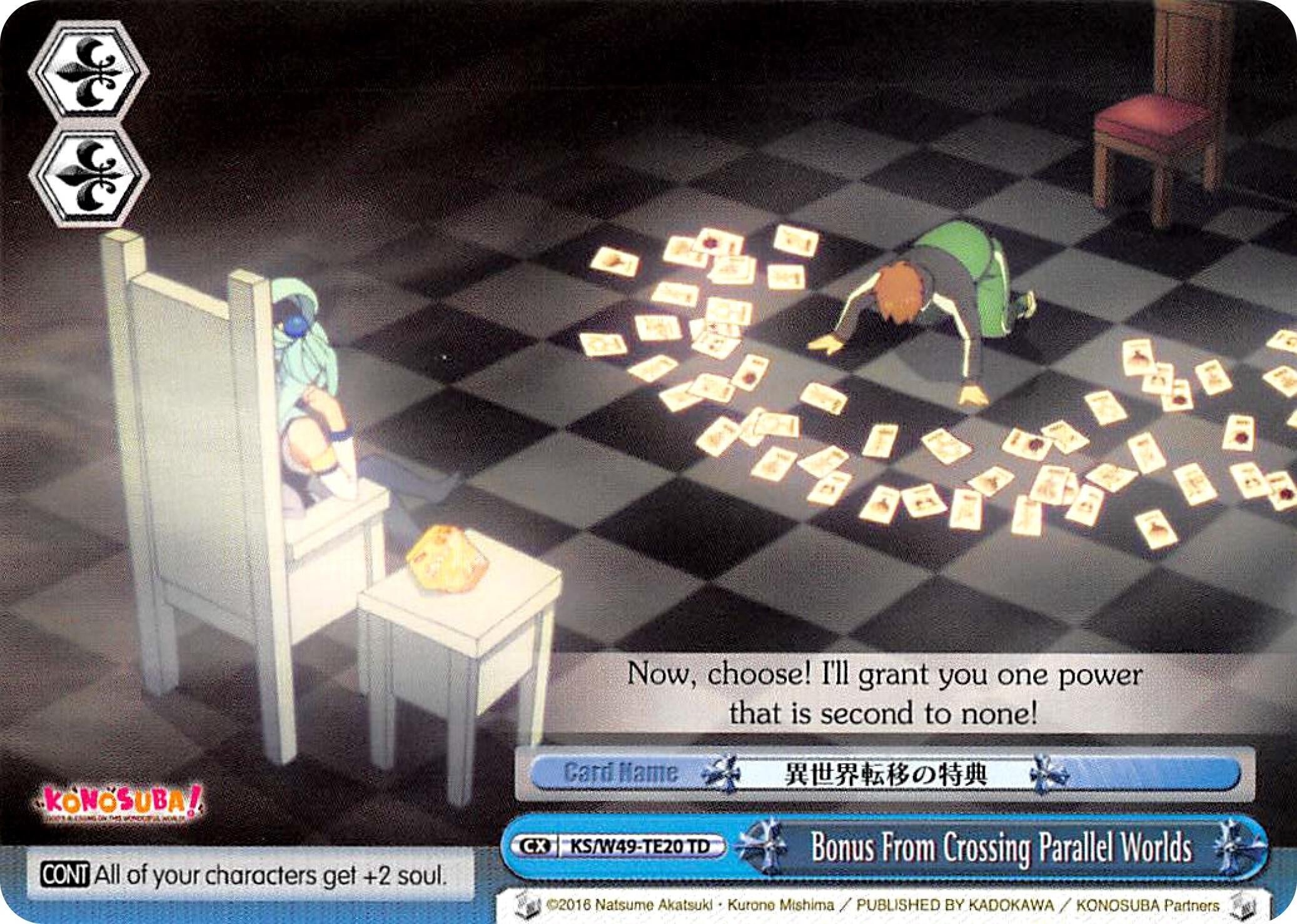 Image for Bonus From Crossing Parallel Worlds (KonoSuba) (KS/W49-TE20 TD) - Weiss Schwarz