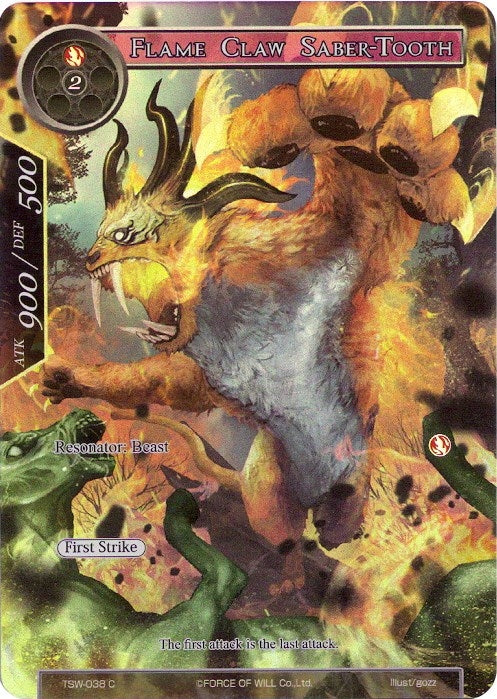 Image for Flame Claw Saber-Tooth (Full Art) (The Time Spinning Witch) (TSW-038) - Force of Will