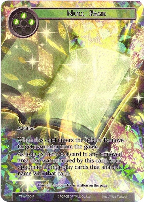 Image for Null Page (Full Art) (The Time Spinning Witch) (TSW-100) - Force of Will