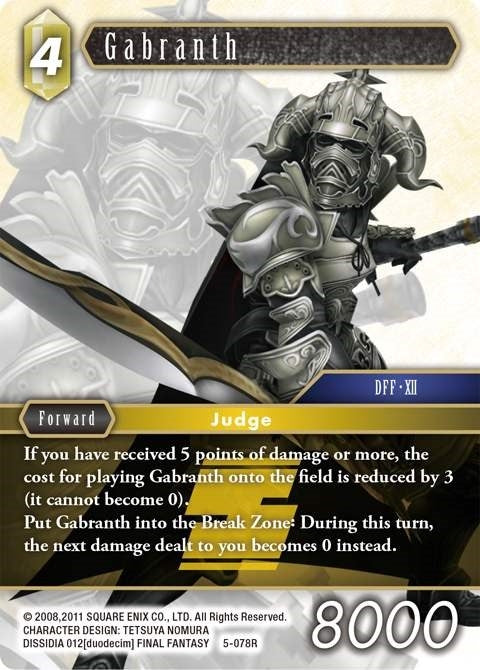 Image for Gabranth (Opus V) (5-078R) - Final Fantasy TCG