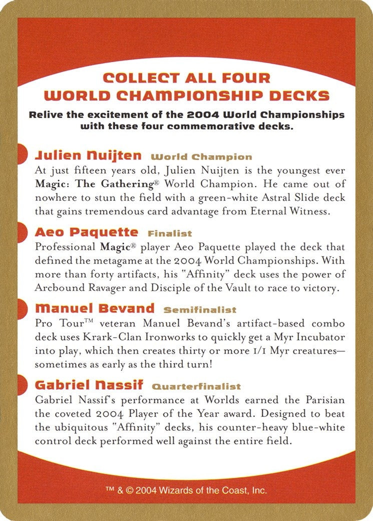 Image for 2004 World Championship Advertisement Card (World Championship Decks) - Magic: The Gathering