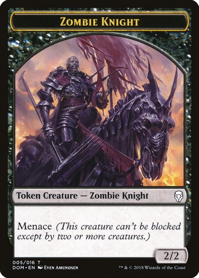 Image for Zombie Knight Token (Dominaria) (5) - Magic: The Gathering