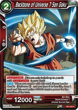 Image for Backbone of Universe 7 Son Goku (Tournament of Power) (TB1-003) - Dragon Ball Super: Masters