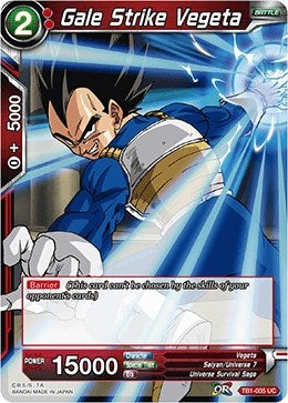 Image for Gale Strike Vegeta (Tournament of Power) (TB1-005) - Dragon Ball Super: Masters