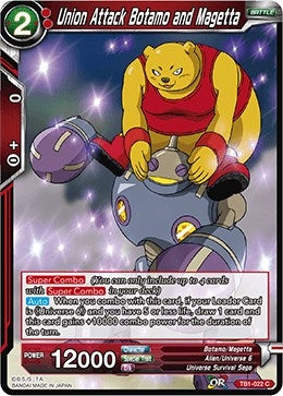 Image for Union Attack Botamo and Magetta (Tournament of Power) (TB1-022) - Dragon Ball Super: Masters