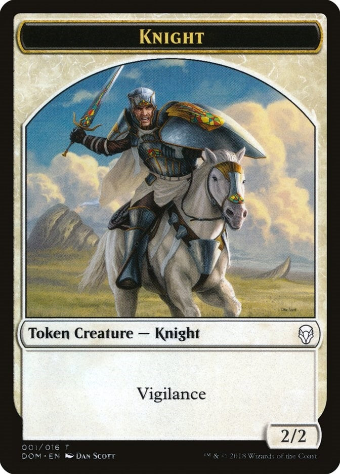 Image for Knight Token (001) (Dominaria) (1) - Magic: The Gathering
