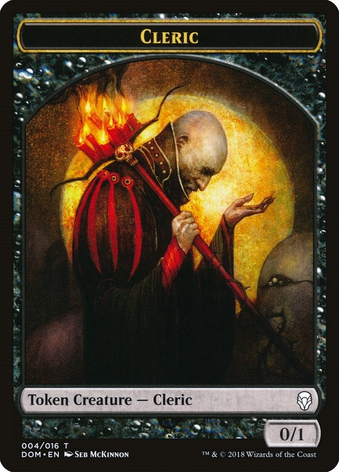 Image for Cleric Token (Dominaria) (4) - Magic: The Gathering
