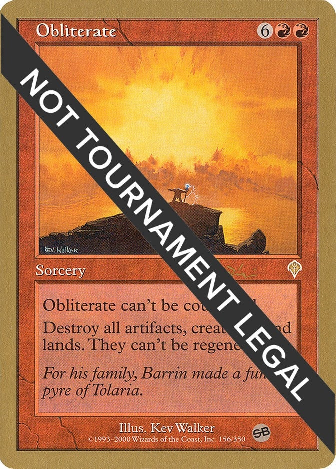 Image for Obliterate - 2001 Jan Tomcani (INV) (SB) (World Championship Decks) - Magic: The Gathering