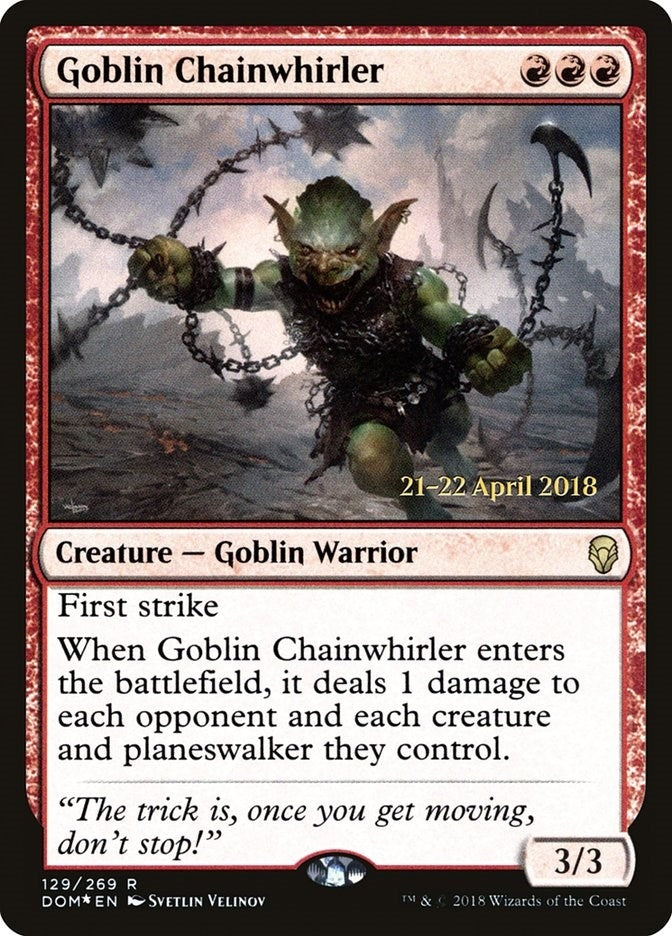 Image for Goblin Chainwhirler (Prerelease Cards) (129) - Magic: The Gathering