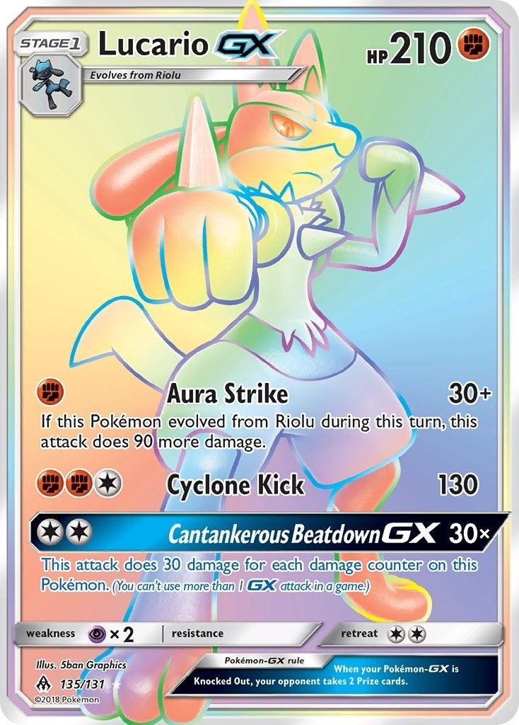 Image for Lucario GX (Secret) (SM - Forbidden Light) (135/131) - Pokemon