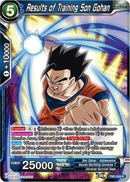 Image for Results of Training Son Gohan (Tournament of Power) (TB1-028) - Dragon Ball Super: Masters