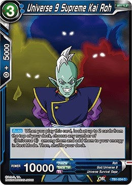 Image for Universe 9 Supreme Kai Roh (Tournament of Power) (TB1-034) - Dragon Ball Super: Masters