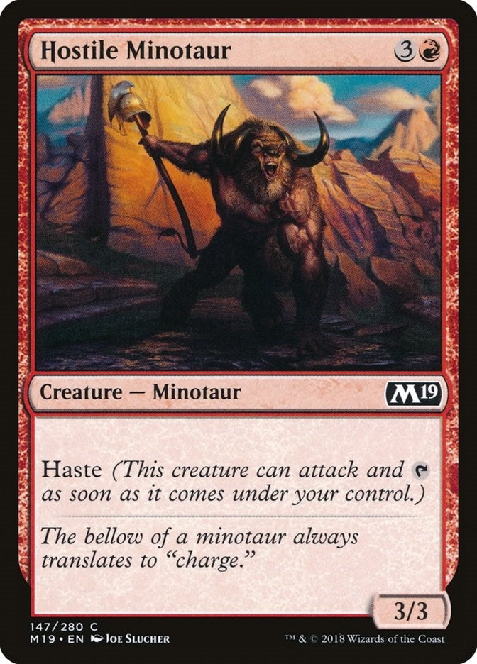 Image for Hostile Minotaur (Core Set 2019) (147) - Magic: The Gathering