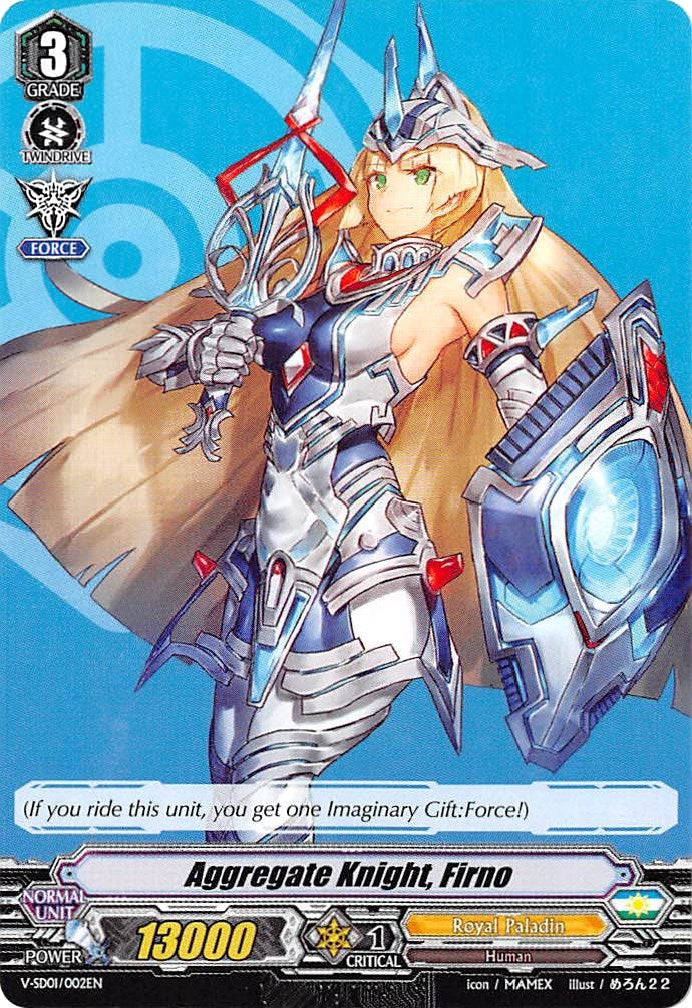 Image for Aggregate Knight, Firno (V Start Deck 01: 2018 Free Experience Deck "Royal Paladin") (V-SD01/002EN) - Cardfight Vanguard