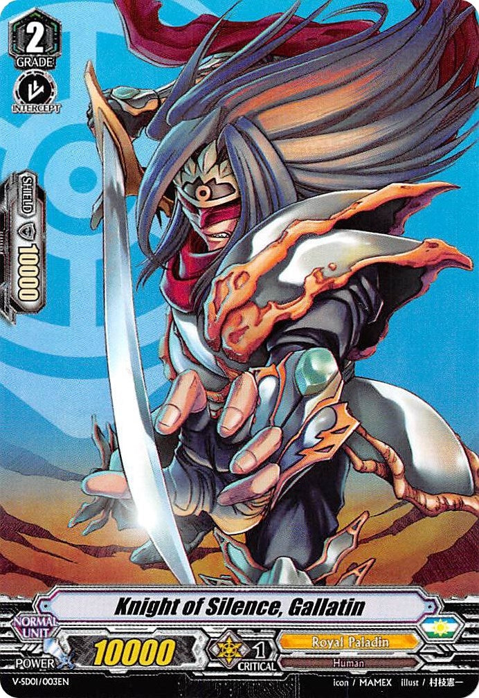 Image for Knight of Silence, Gallatin (V Start Deck 01: 2018 Free Experience Deck "Royal Paladin") (V-SD01/003EN) - Cardfight Vanguard