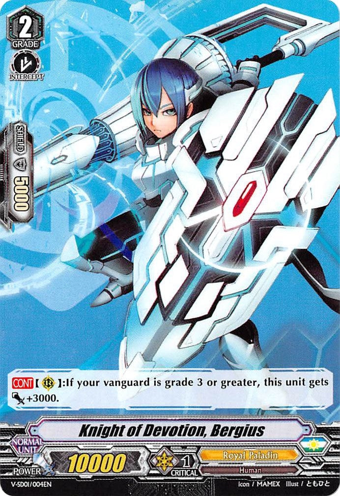 Image for Knight of Devotion, Bergius (V Start Deck 01: 2018 Free Experience Deck "Royal Paladin") (V-SD01/004EN) - Cardfight Vanguard