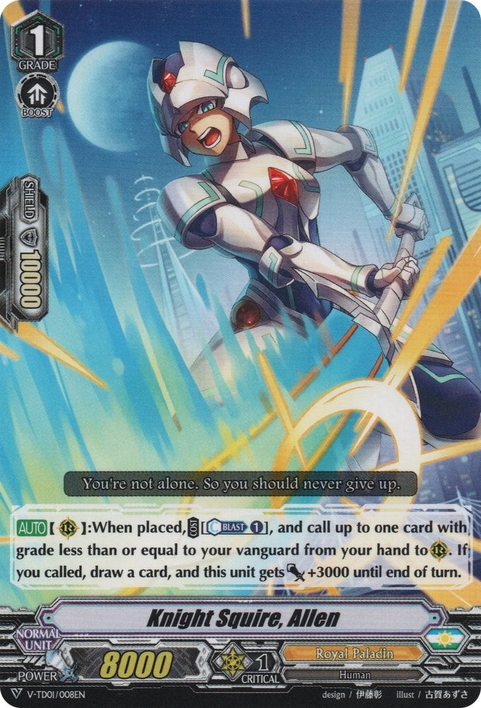 Image for Knight Squire, Allen (V-TD01: Aichi Sendou) (V-TD01/008EN) - Cardfight Vanguard