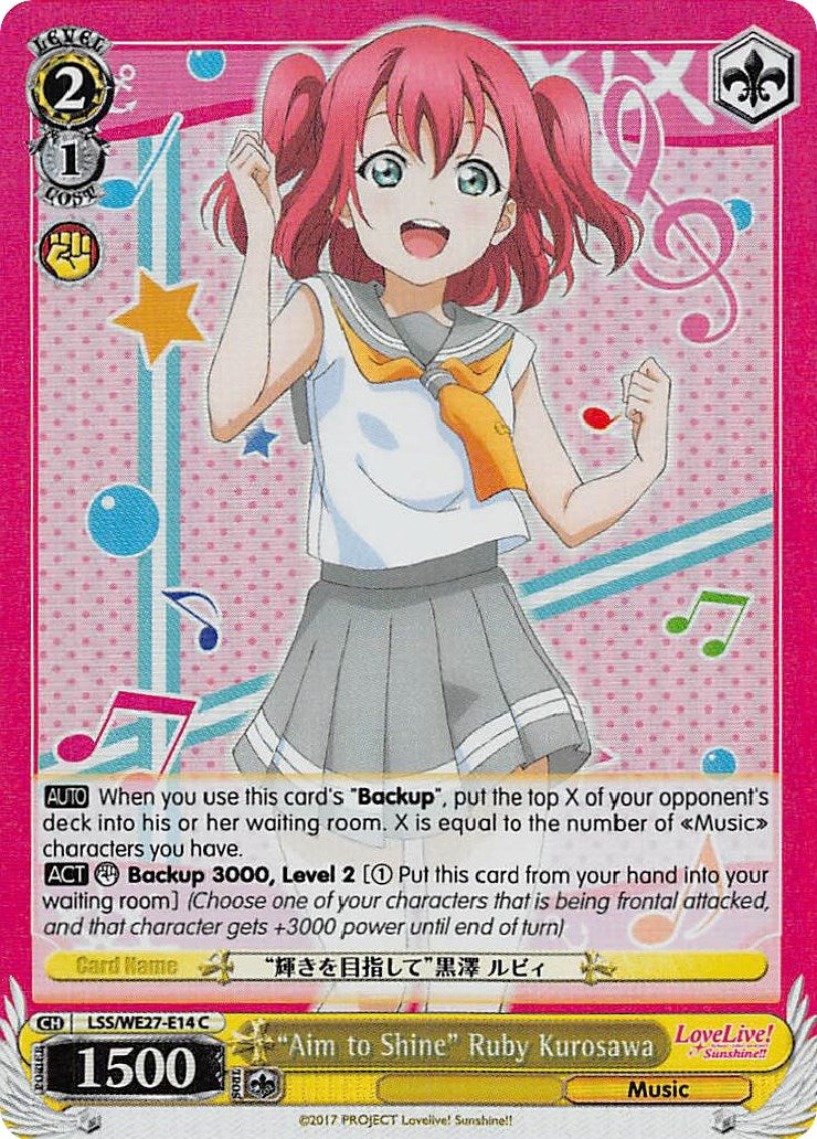 Image for "Aim to Shine" Ruby Kurosawa (Parallel Foil) (Love Live! Sunshine!! Extra Booster) (LSS/WE27-E14 C) - Weiss Schwarz