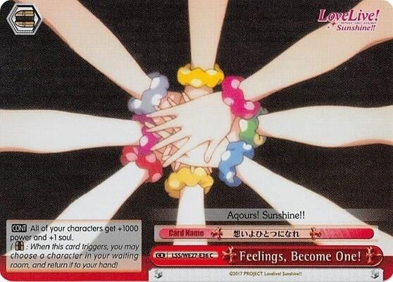 Image for Feelings, Become One! (Parallel Foil) (Love Live! Sunshine!! Extra Booster) (LSS/WE27-E36 C) - Weiss Schwarz