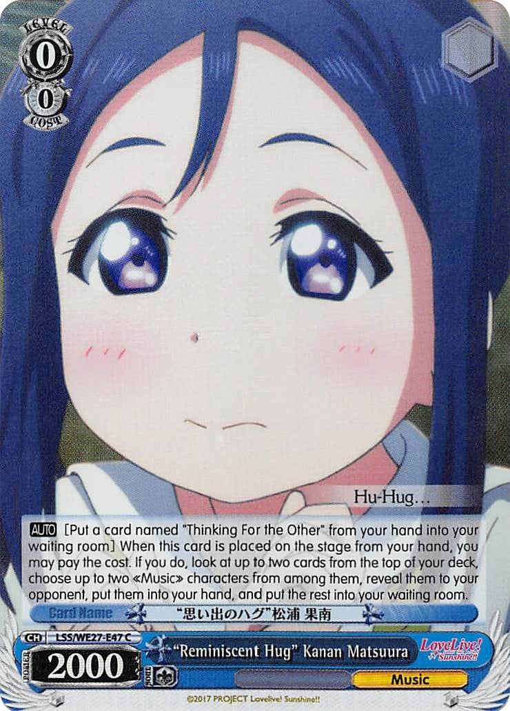 Image for "Reminiscent Hug" Kanan Matsuura (Parallel Foil) (Love Live! Sunshine!! Extra Booster) (LSS/WE27-E47 C) - Weiss Schwarz