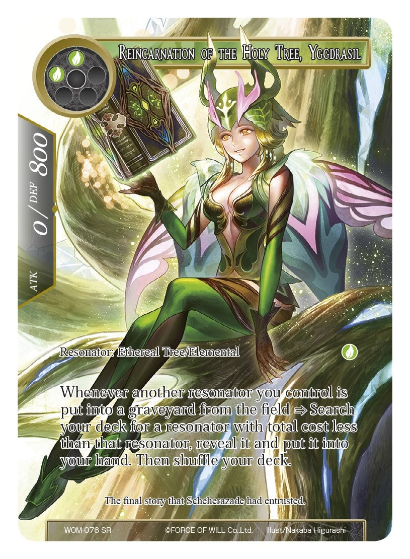Image for Reincarnation of the Holy Tree, Yggdrasil (Full Art) (Winds of the Ominous Moon) (WOM-076) - Force of Will