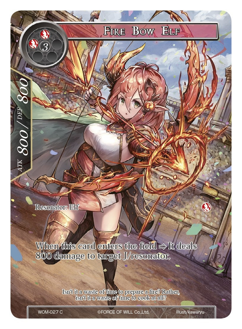 Image for Fire Bow Elf (Full Art) (Winds of the Ominous Moon) (WOM-027) - Force of Will