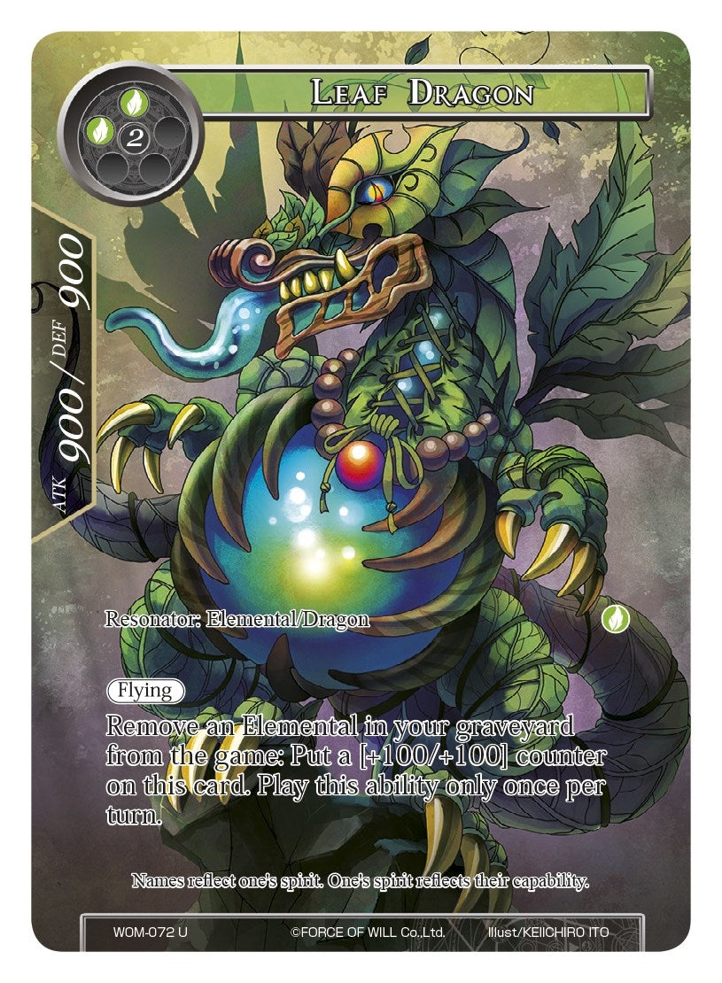 Image for Leaf Dragon (Full Art) (Winds of the Ominous Moon) (WOM-072) - Force of Will