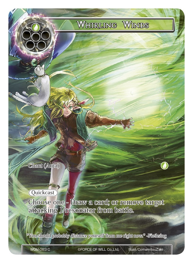 Image for Whirling Winds (Full Art) (Winds of the Ominous Moon) (WOM-083) - Force of Will