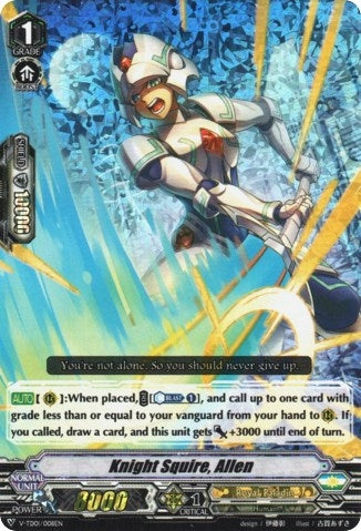 Image for Knight Squire, Allen (RRR Foil) (V-TD01: Aichi Sendou) (V-TD01/008EN) - Cardfight Vanguard
