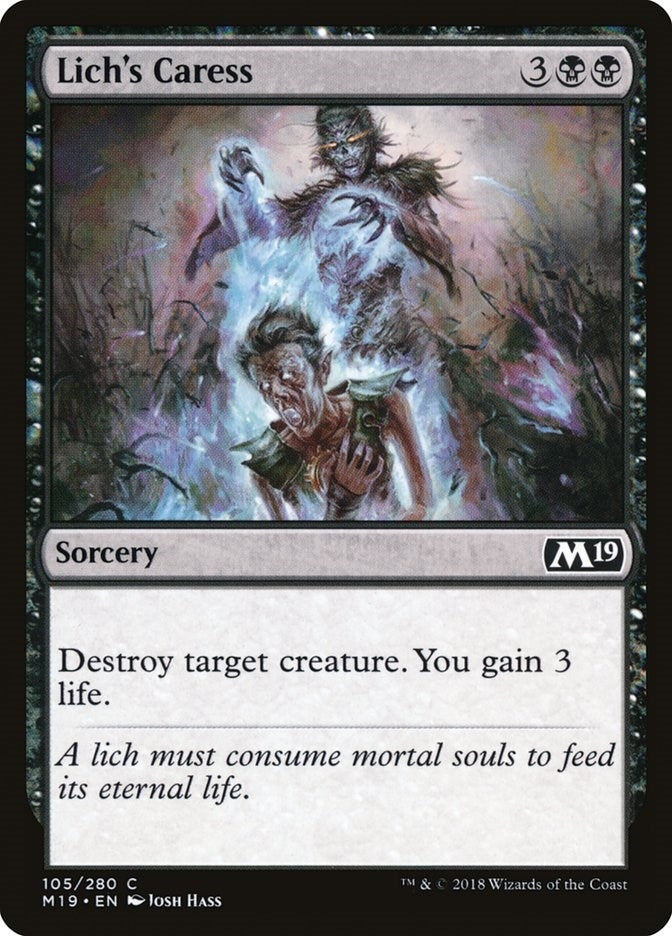 Image for Lich's Caress (Core Set 2019) (105) - Magic: The Gathering