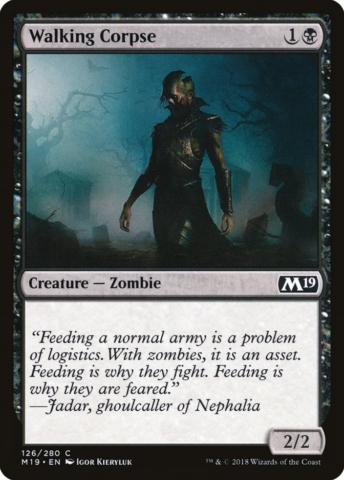 Image for Walking Corpse (Core Set 2019) (126) - Magic: The Gathering
