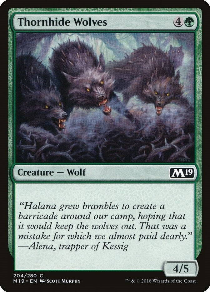 Image for Thornhide Wolves (Core Set 2019) (204) - Magic: The Gathering